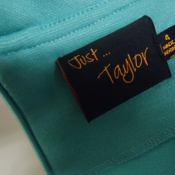 Just Taylor Size 4 Turquoise and Green Cowl Neck Mini Dress - Picture 9 of 9